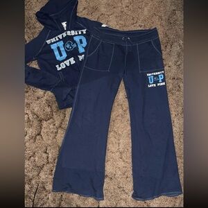 PINK Victoria's Secret Navy Hoodie and Pants Set